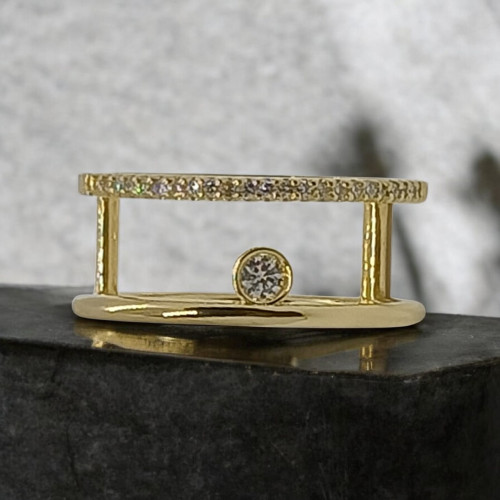 ANILLO DE ORO AMARILLO CON diamantes