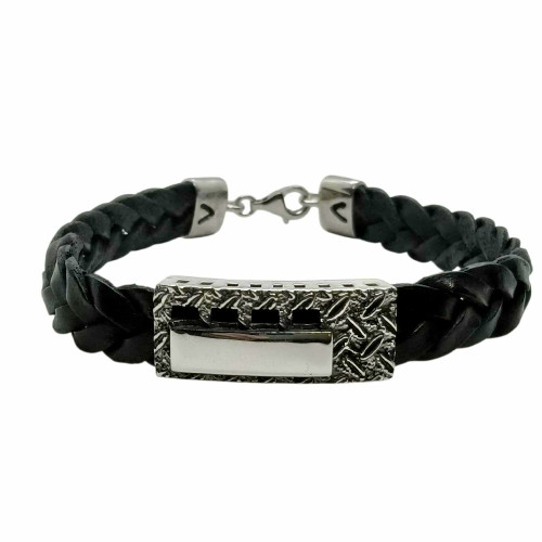 PULSERA DE PLATA Y CUERO