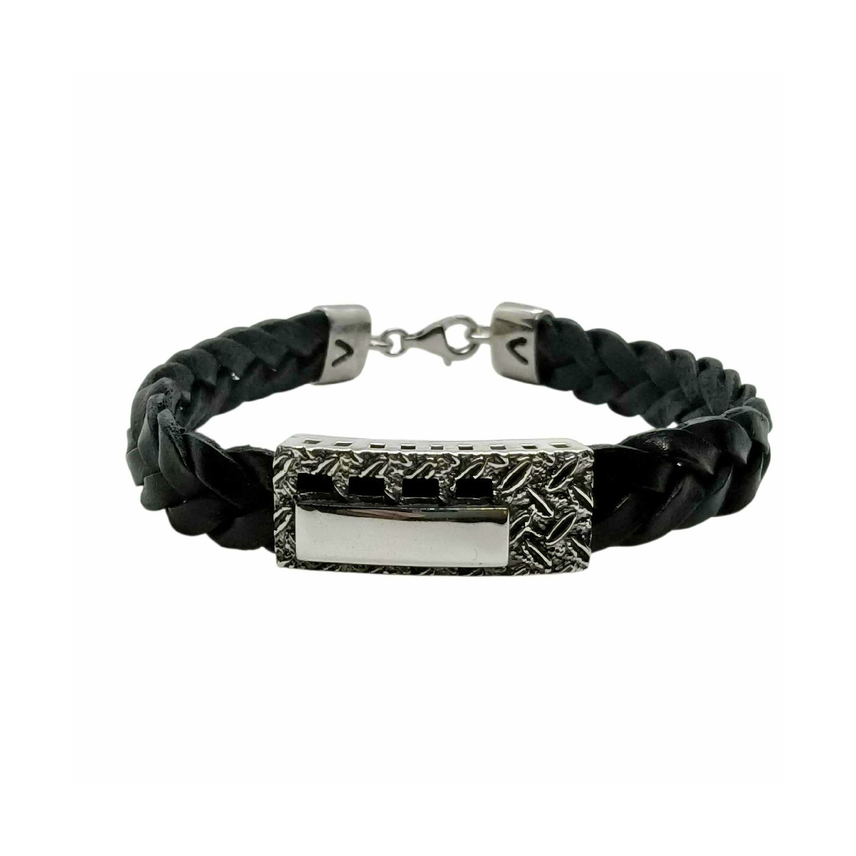 PULSERA DE PLATA Y CUERO