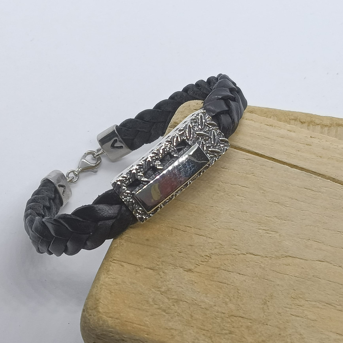 PULSERA DE PLATA Y CUERO