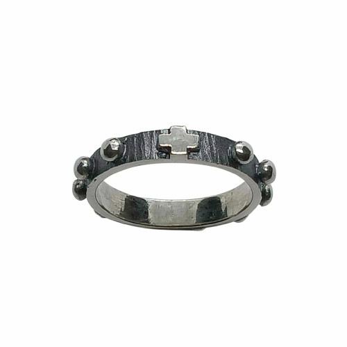 Sortija de plata con forma de Rosario