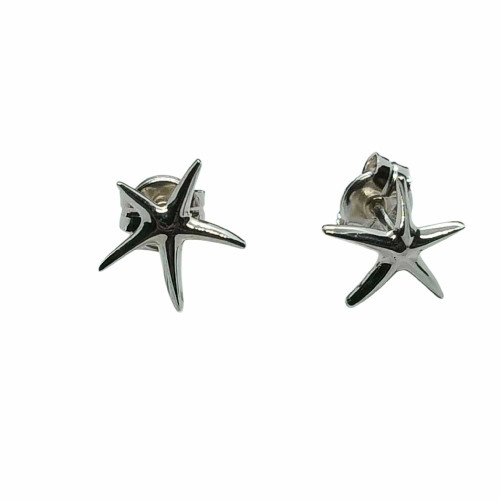 Pendientes de plata con forma de estrella de mar