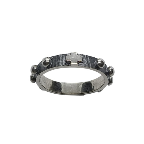 Sortija de plata con forma de Rosario