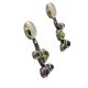 Pendientes de plata y oro con peridoto, amatista y topacio azul