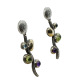 Pendientes de plata y oro con peridoto, amatista y topacio azul