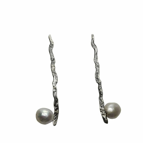 Pendientes de plata y perla