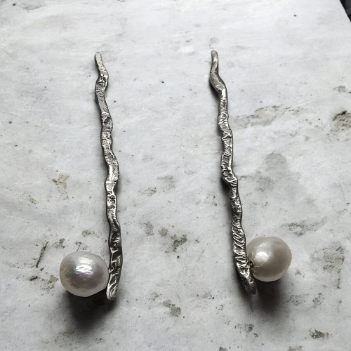 Pendientes de plata y perla