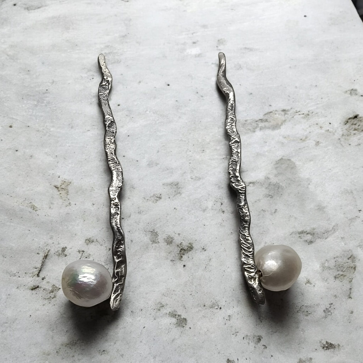 Pendientes de plata y perla