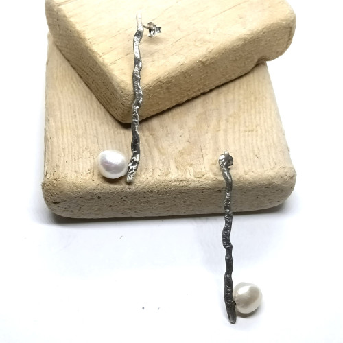 Pendientes de plata y perla