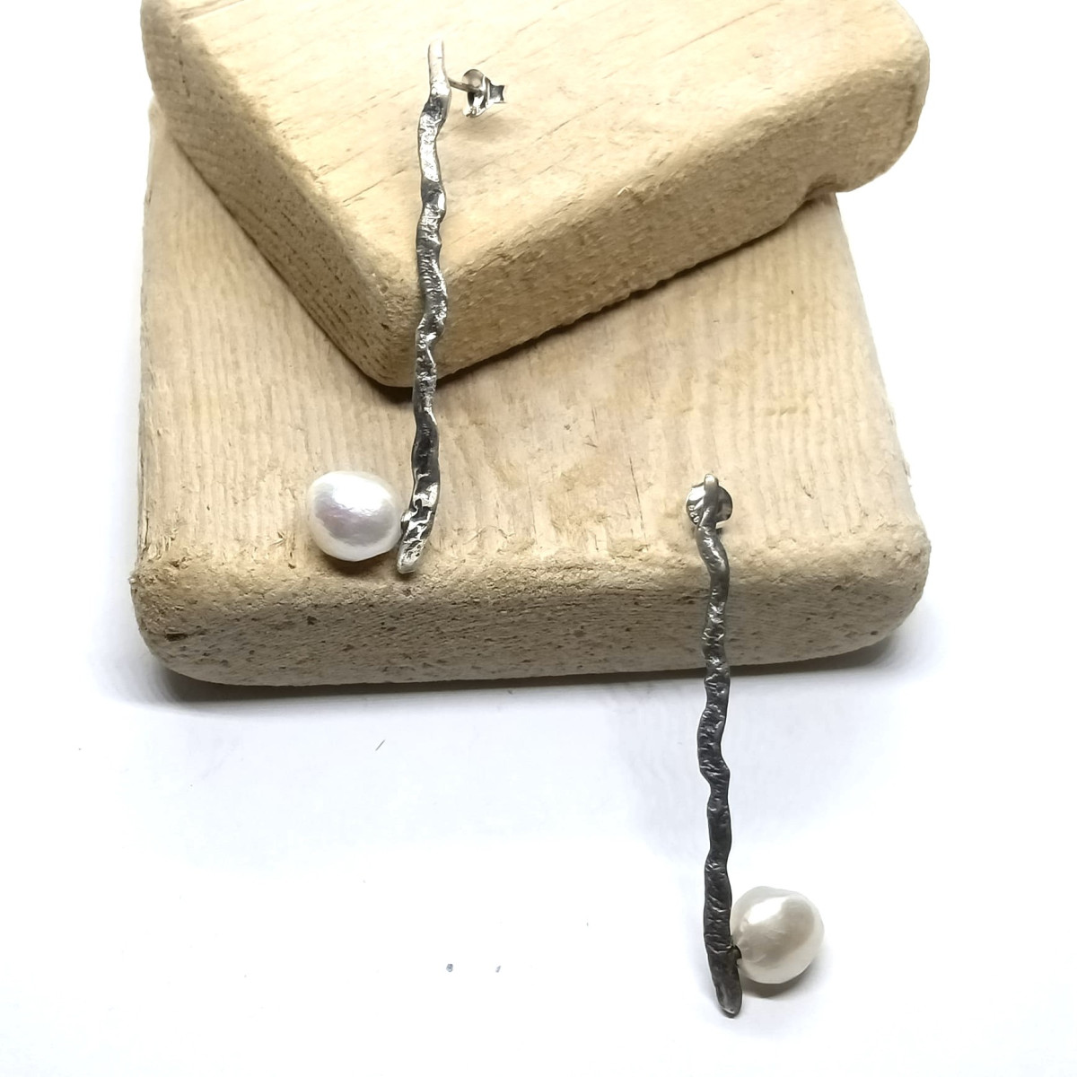 Pendientes de plata y perla