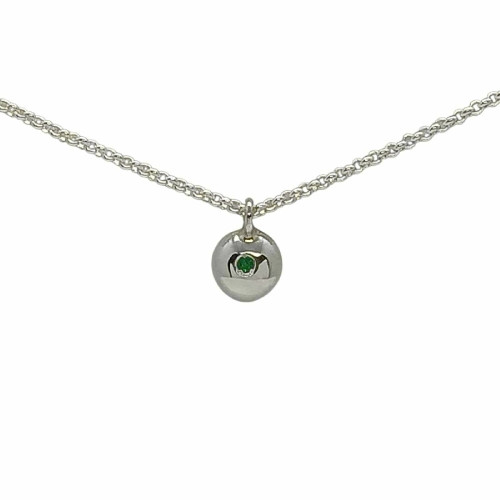 Gargantilla de plata con esmeralda