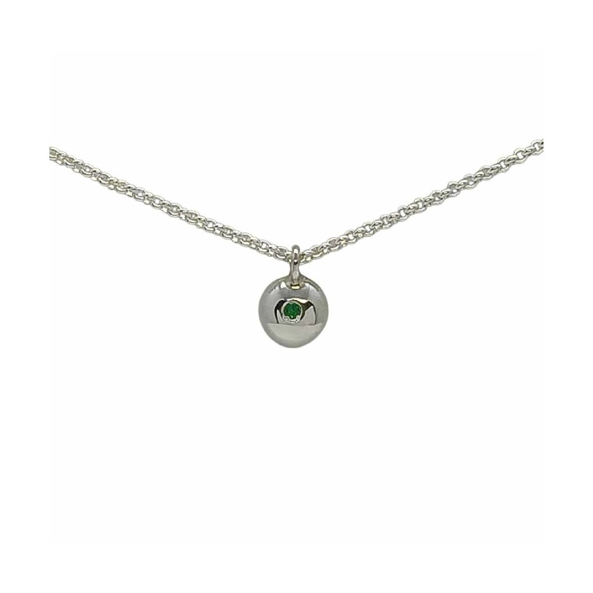 Gargantilla de plata con esmeralda