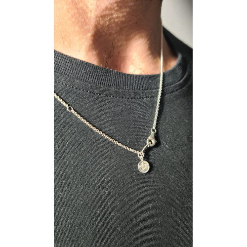 Gargantilla de plata con diamante negro