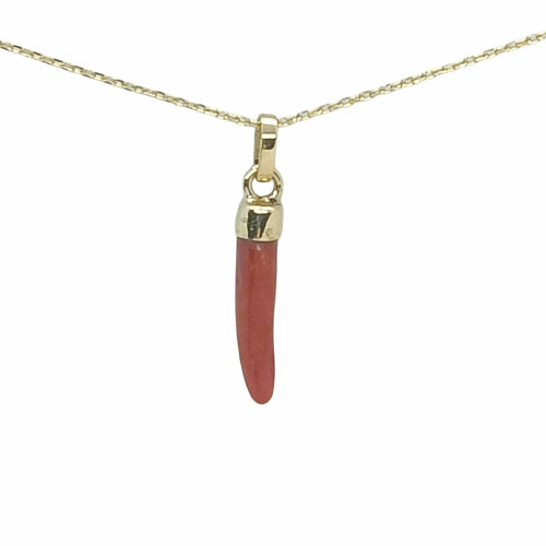 Colgante de oro y coral