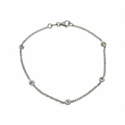 Pulsera de oro blanco con diamantes