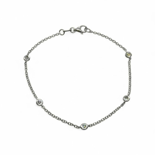Pulsera de oro blanco con diamantes