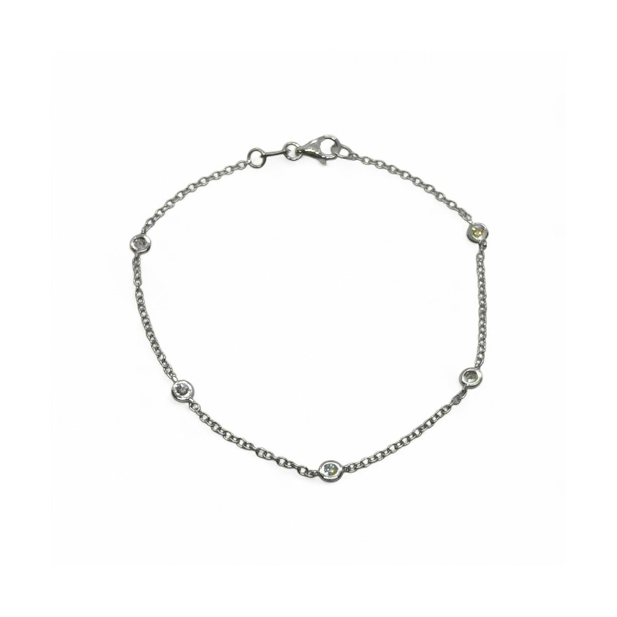 Pulsera de oro blanco con diamantes