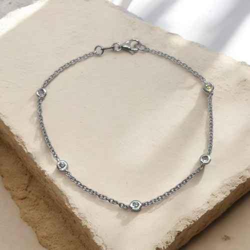 Pulsera de oro blanco con diamantes