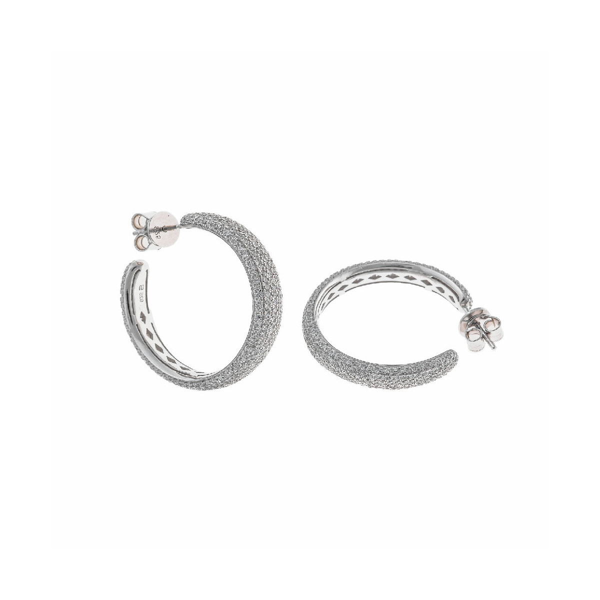 Pendientes de plata con circonitas estilo aros