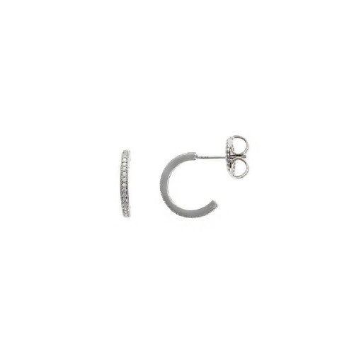 Pendientes de plata con circonitas estilo aros