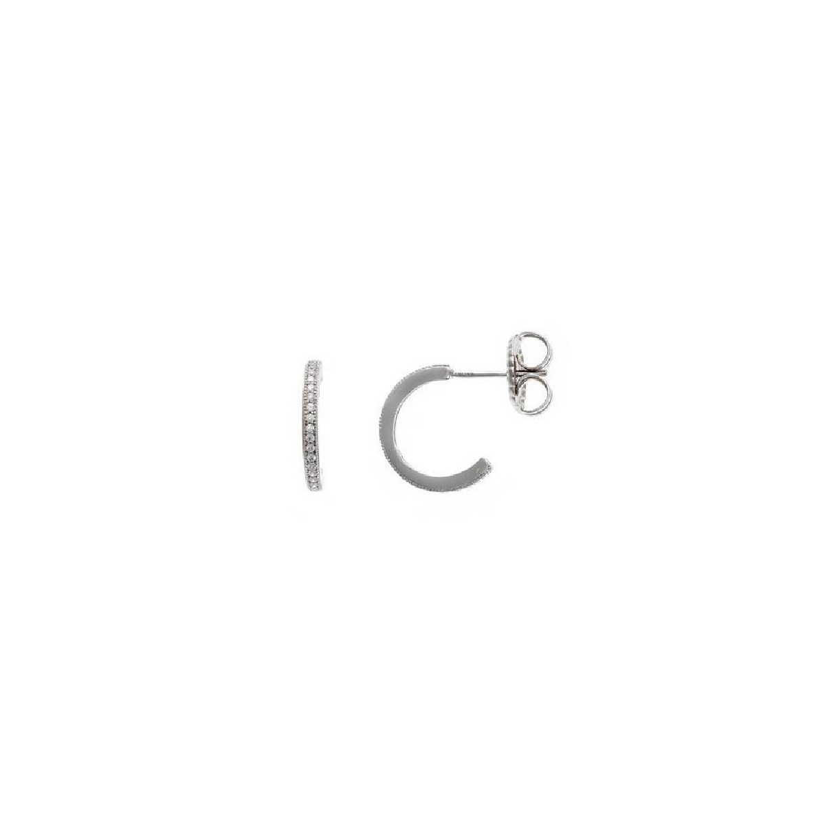 Pendientes de plata con circonitas estilo aros