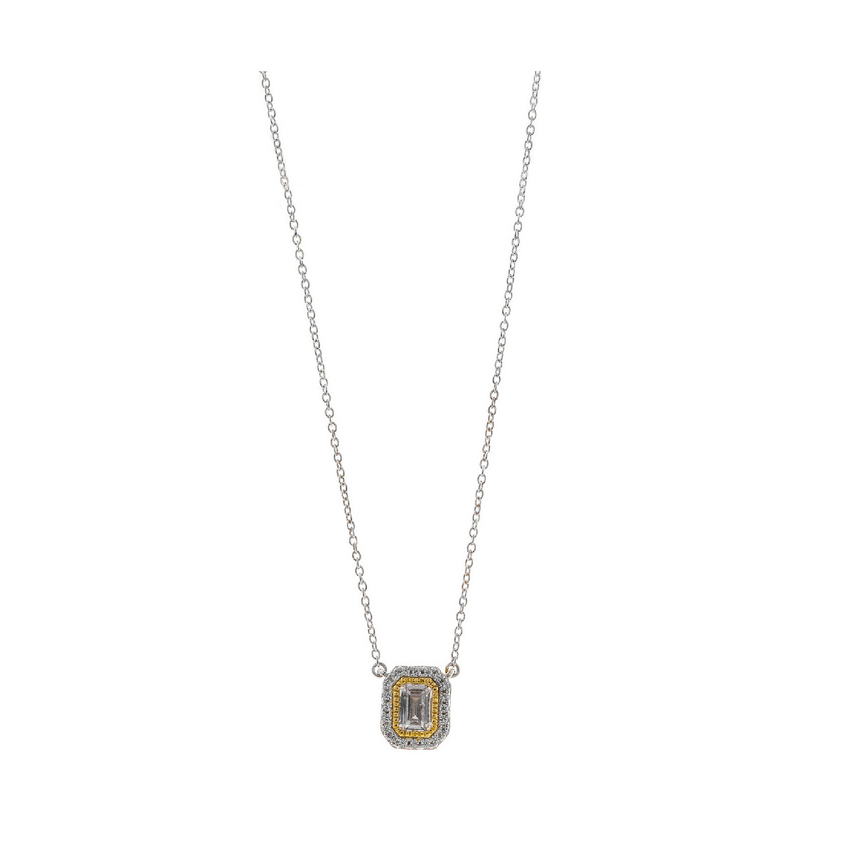 Gargantilla de plata con circonitas
