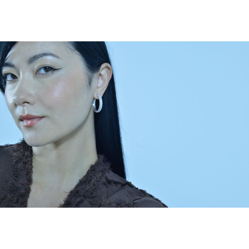 Pendientes de plata con circonitas estilo aros