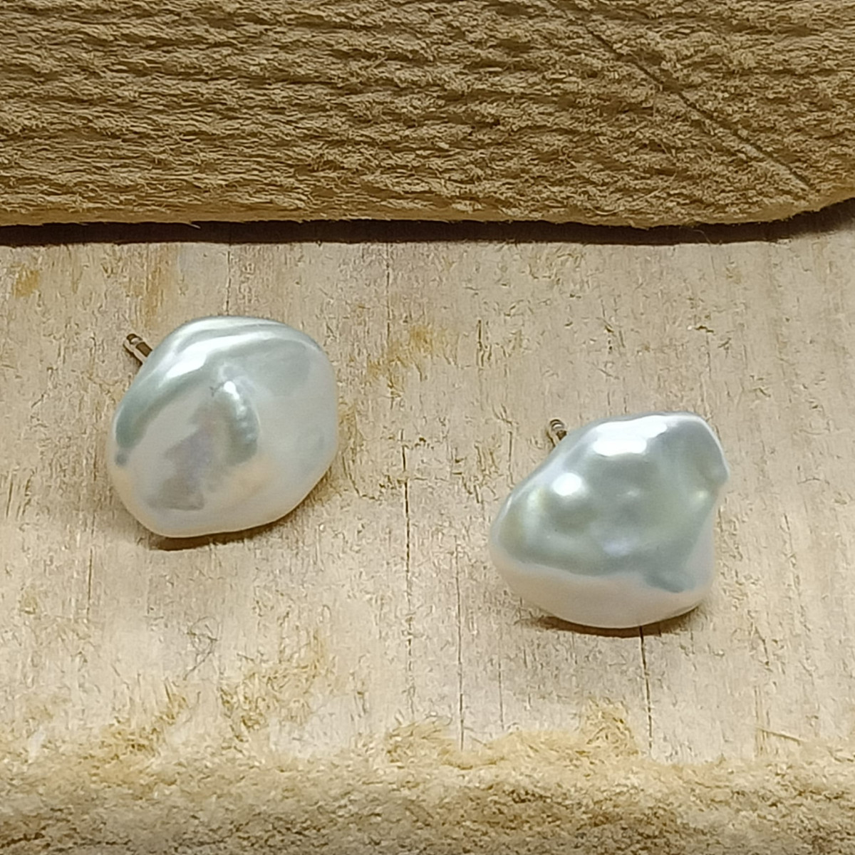 Pendientes de perla natural barrocas con plata