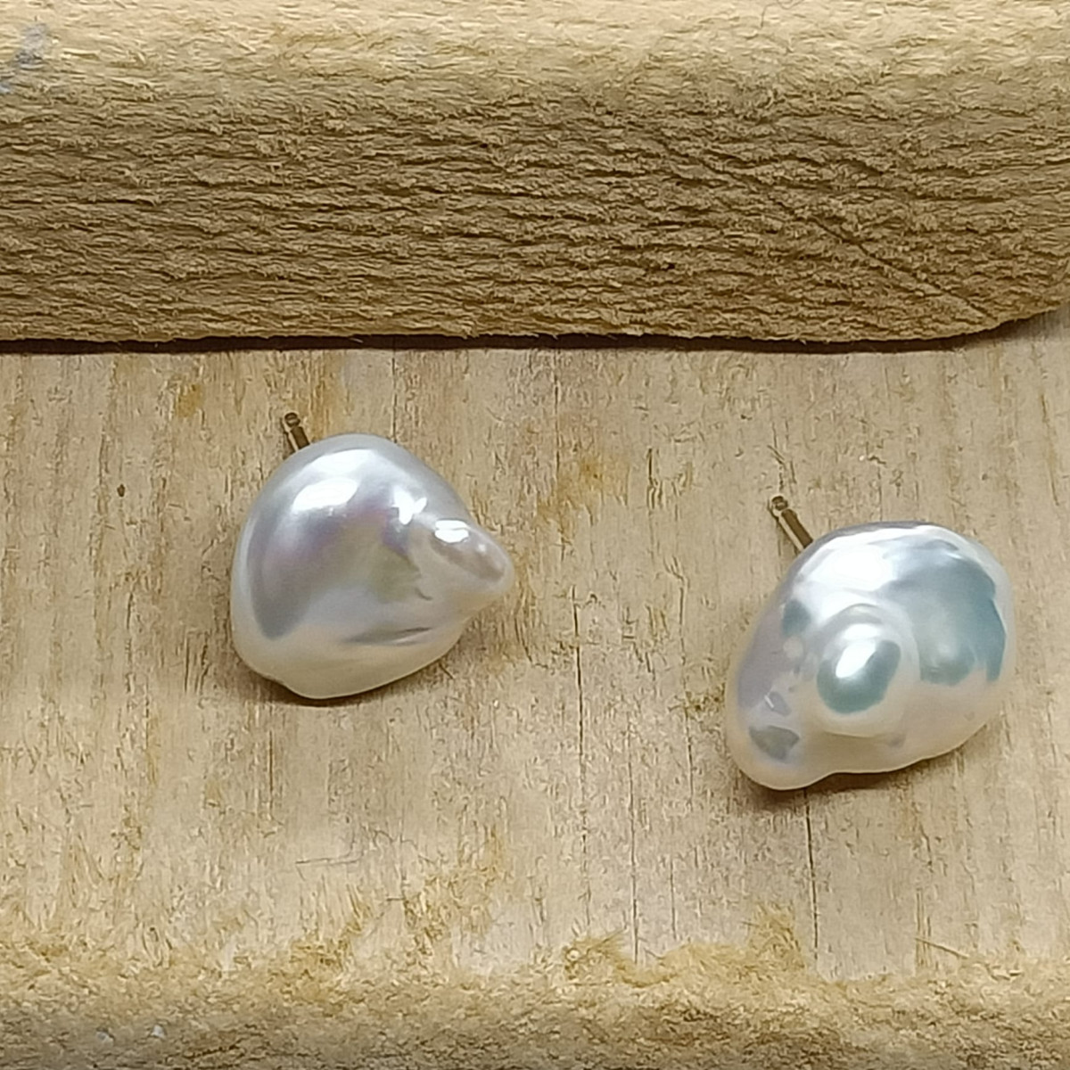 Pendientes de perla natural barrocas con plata