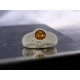 Anillo de oro blanco con citrino naranja