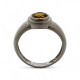 Anillo de oro blanco con citrino naranja