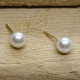 Pendientes de oro con perla natural