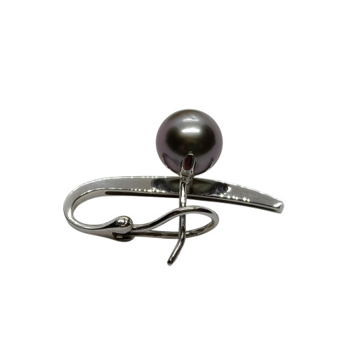 Pendientes de oro blanco con diamantes y perlas de Tahití