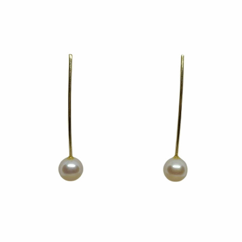 Pendientes de oro amarillo con perla