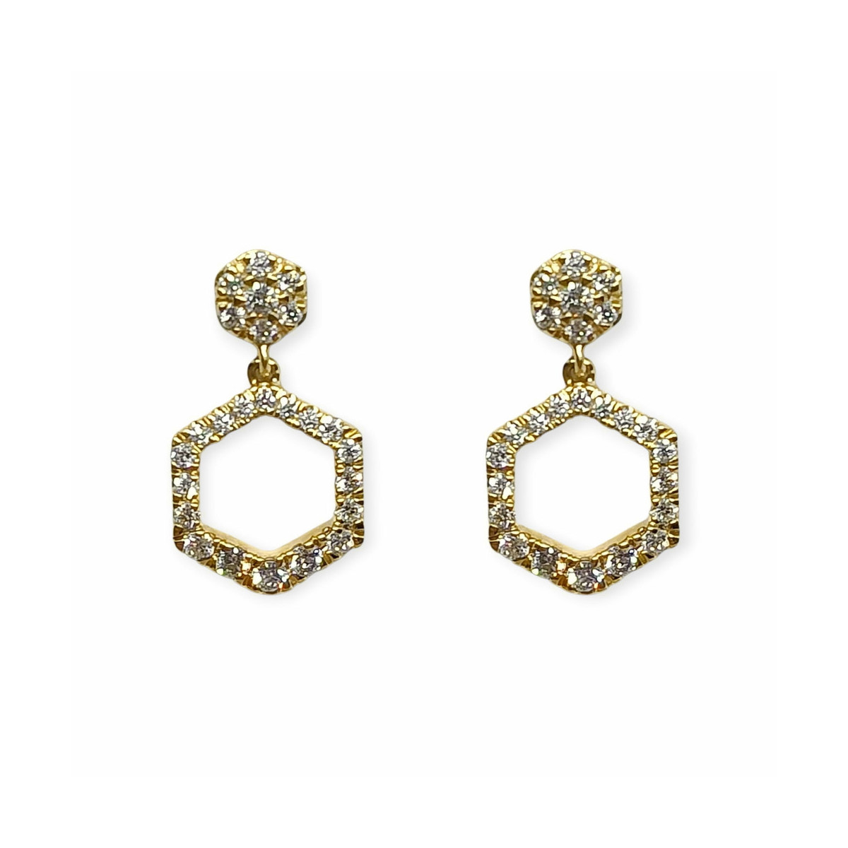 Pendientes de oro amarillo y diamantes