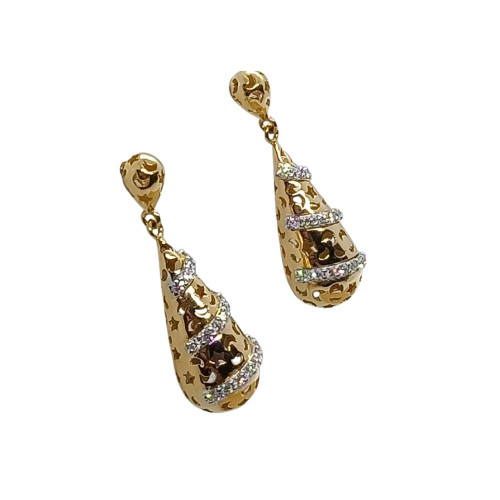 Pendientes de oro blanco y oro rosa con diamantes