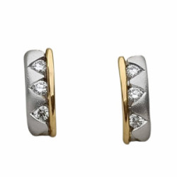 Pendientes de oro amarillo y oro blanco con diamantes