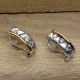 Pendientes de oro amarillo y oro blanco con diamantes