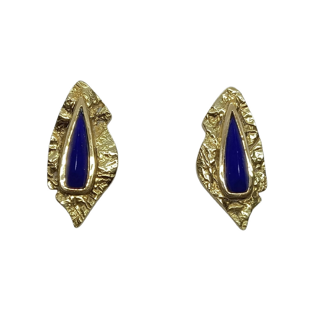 Pendientes DE ORO AMARILLO con lapislázuli