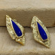 Pendientes DE ORO AMARILLO con lapislázuli