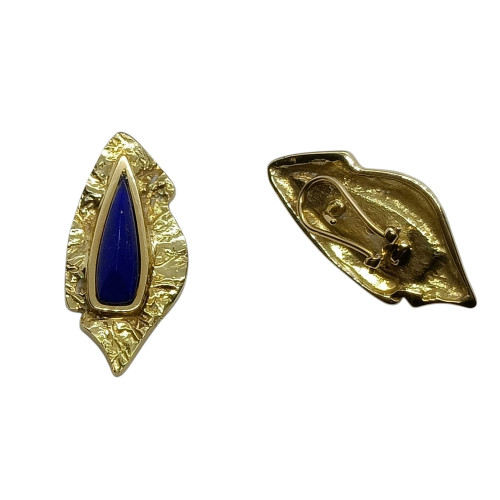 Pendientes DE ORO AMARILLO con lapislázuli