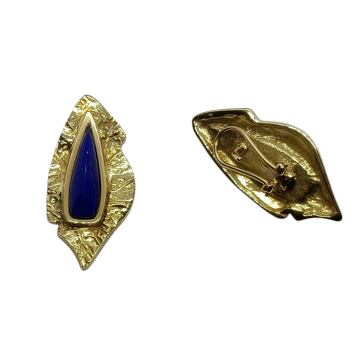 Pendientes DE ORO AMARILLO con lapislázuli