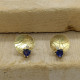 Pendientes de oro amarillo con Iolitas y diamantes