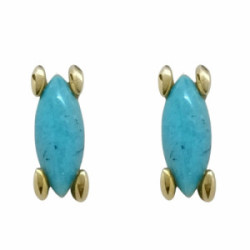 Pendientes de oro amarillo y turquesa