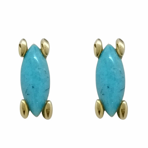 Pendientes de oro amarillo y turquesa