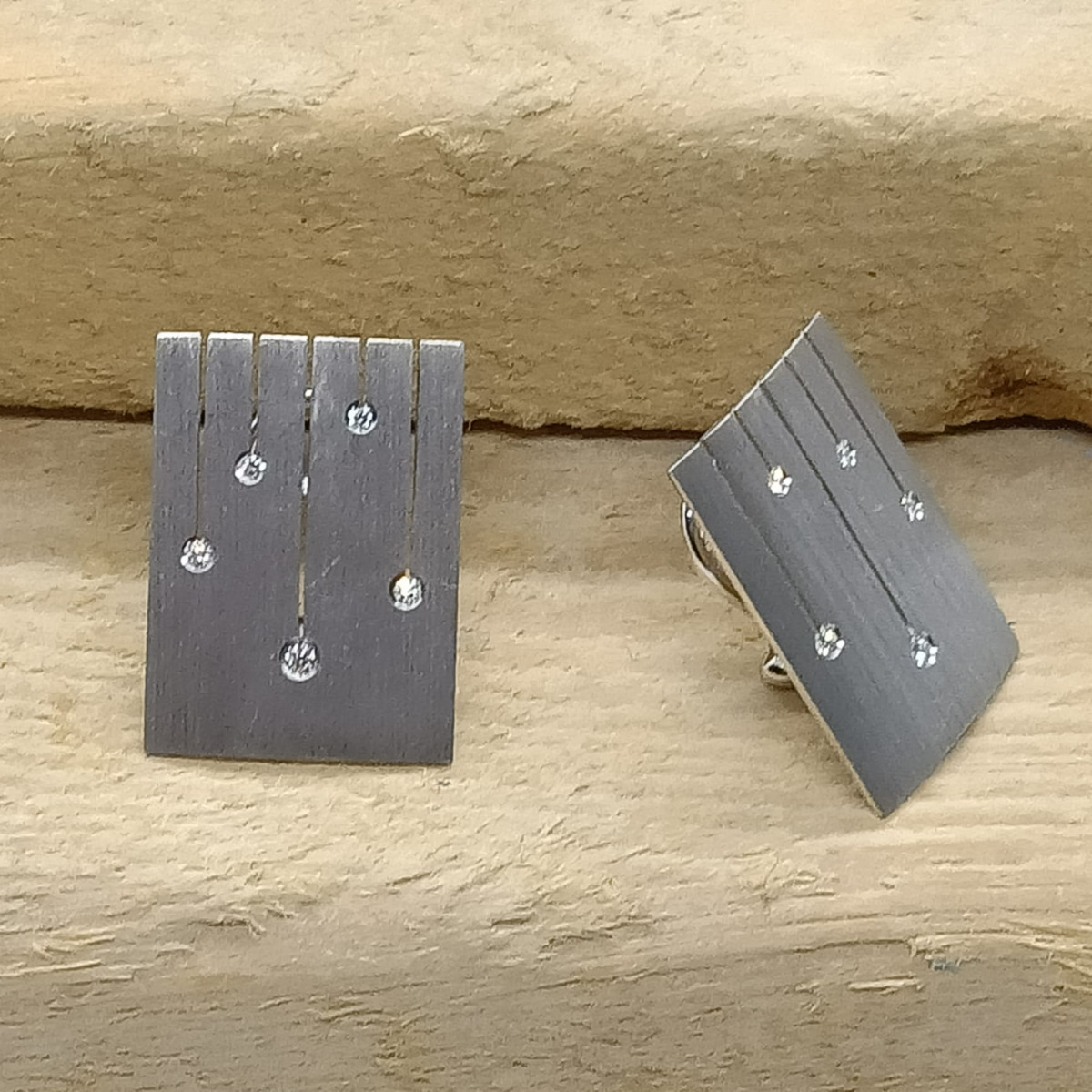 Pendientes de oro blanco y diamantes