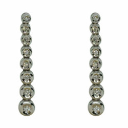 Pendientes largos de oro blanco y diamantes