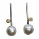 Pendientes de plata y oro con perla natural cultivada Australiana y diamantes Pendientes de plata y oro con perla natural cultivada Australiana y diamantes