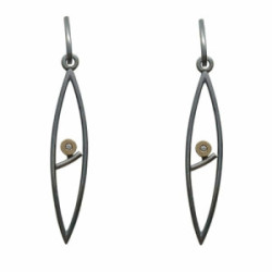 Pendientes de plata y oro con diamantes