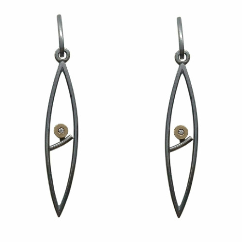 Pendientes de plata y oro con diamantes
